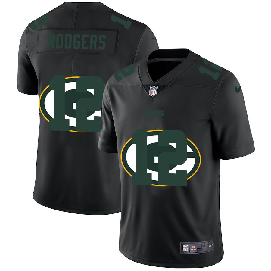 Men Green Bay Packers #12 Rodgers Black shadow Nike NFL Jersey->green bay packers->NFL Jersey